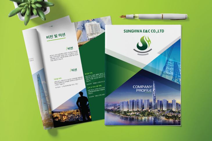 Profile thương hiệu SUNGHWA E&C trong bộ sales kit của công ty