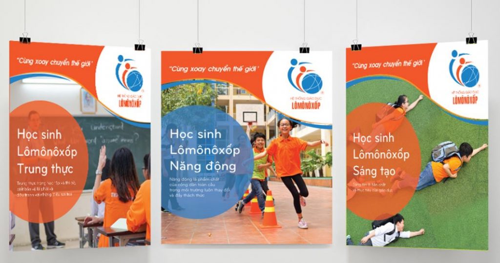 Thiết kế hệ thống biển bảng nhận diện thương hiệu trường Lomonoxop