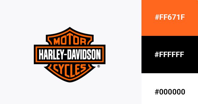 Logo Harley Davidson màu cam - đen