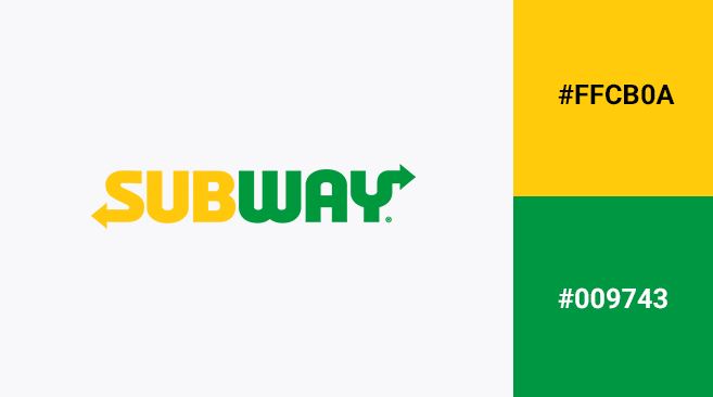 Logo màu vàng - xanh lá cây của Subway