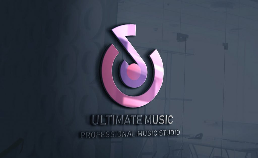 Logo phòng thu âm thanh hình nốt nhạc