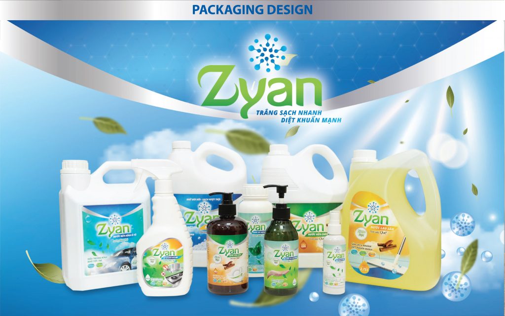 Thiết kế bao bì nước tẩy rửa Zyan