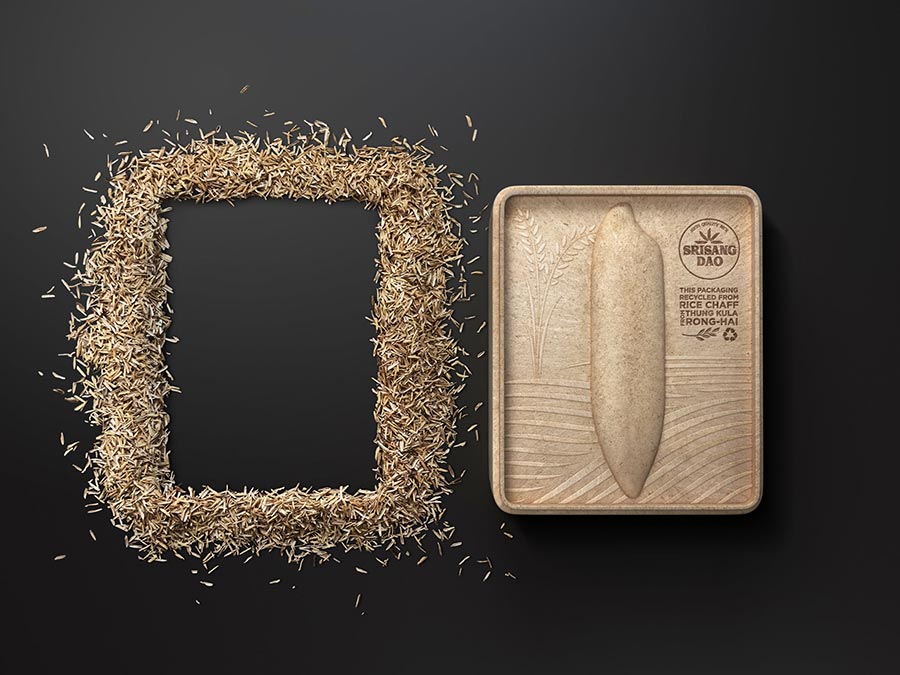 Bao bì gạo lấy ý tưởng từ vật liệu tái chế