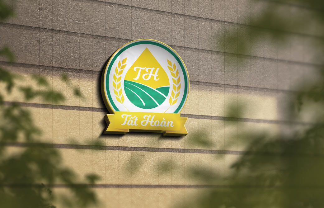 Logo công ty thực phẩm với hình bông lúa