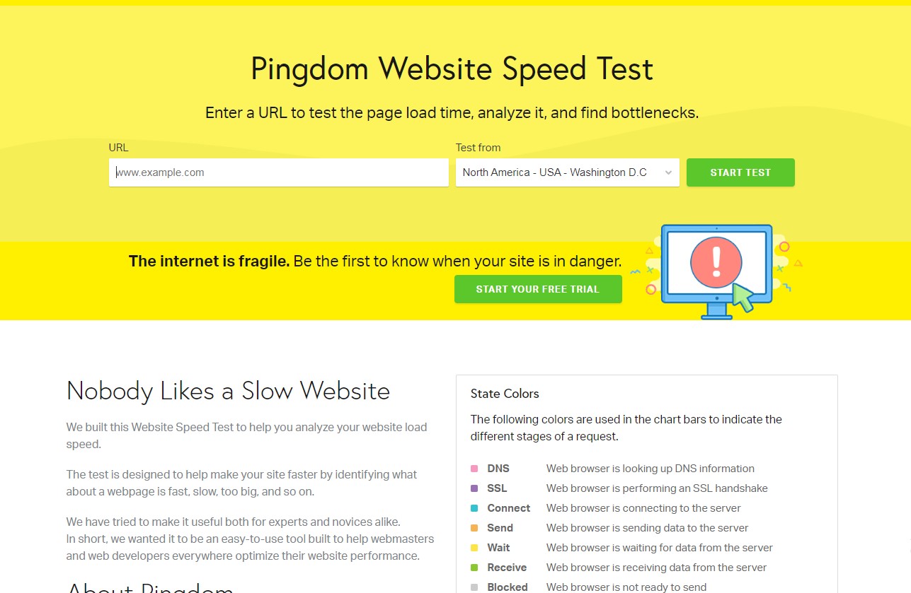 Sử dụng Pingdom để đo tốc độ tải web của bạn