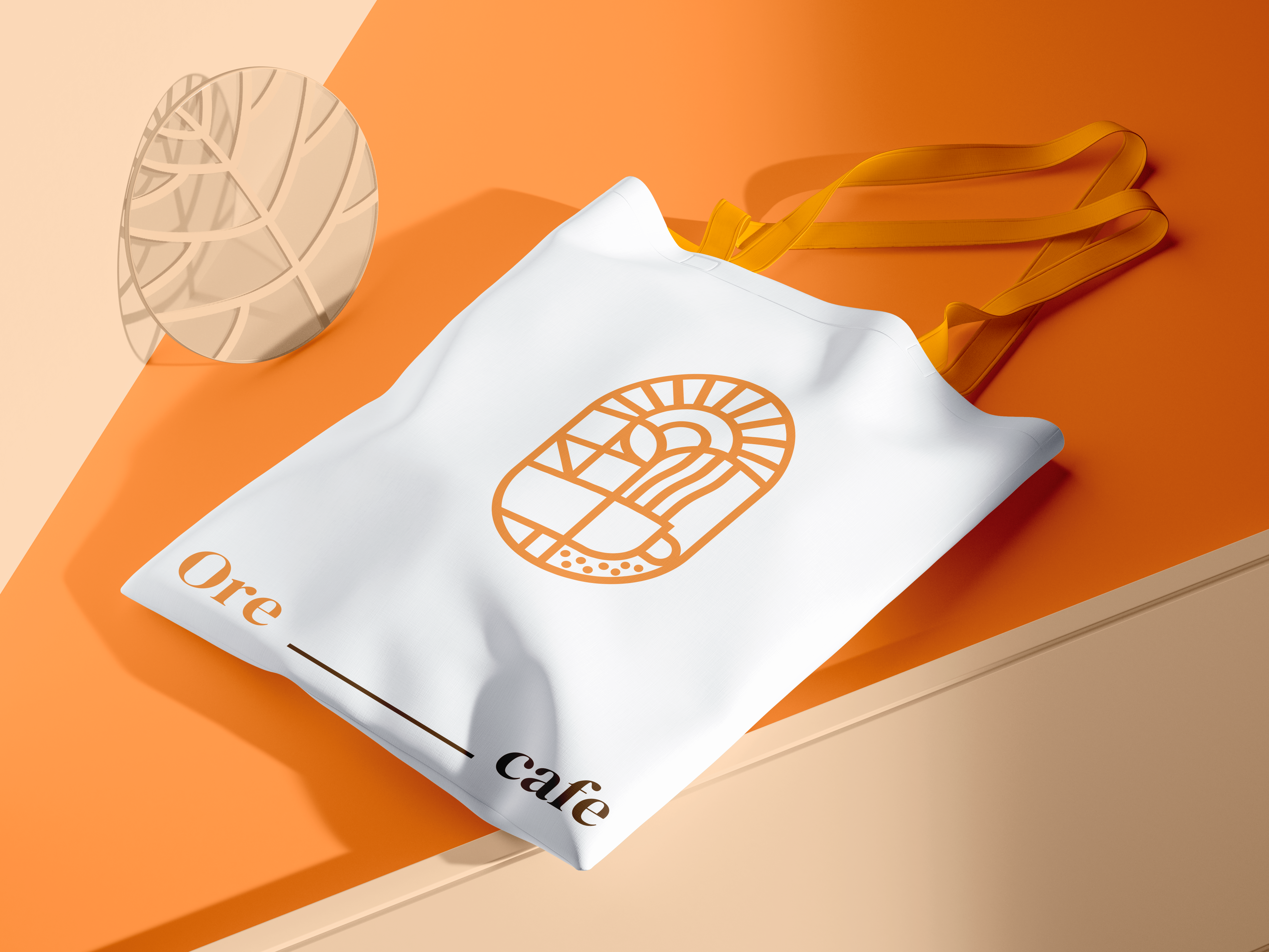 Thiết kế logo phong thủy theo màu cam - thương hiệu Ore Cafe