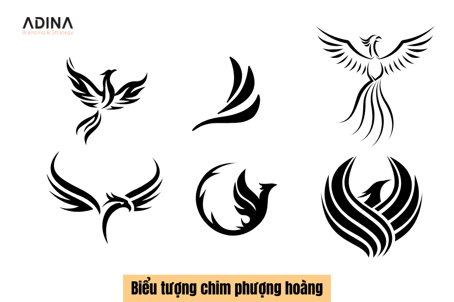 Ý tưởng thiết kế logo phong thủy mệnh kim với biểu tượng chim phượng hoàng 