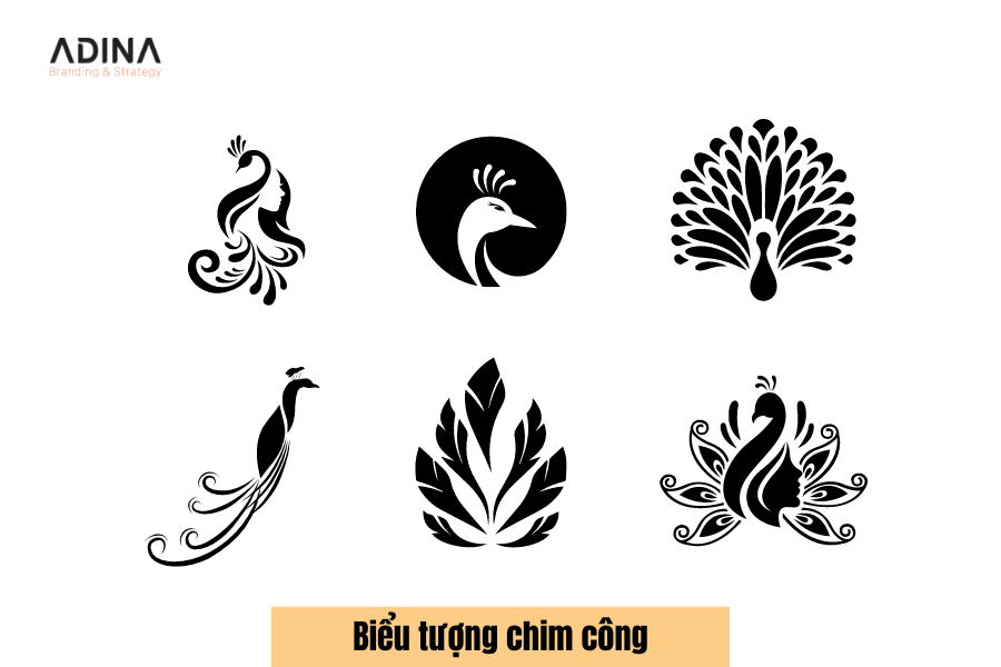 Ý tưởng thiết kế logo phong thủy hợp người mệnh kim với biểu tượng chim công