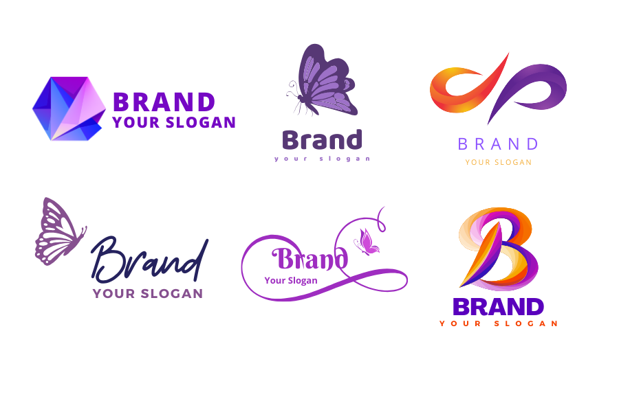 Tham khảo ý tưởng thiết kế logo màu tím hợp với người mệnh Hỏa (Nguồn: sưu tầm)