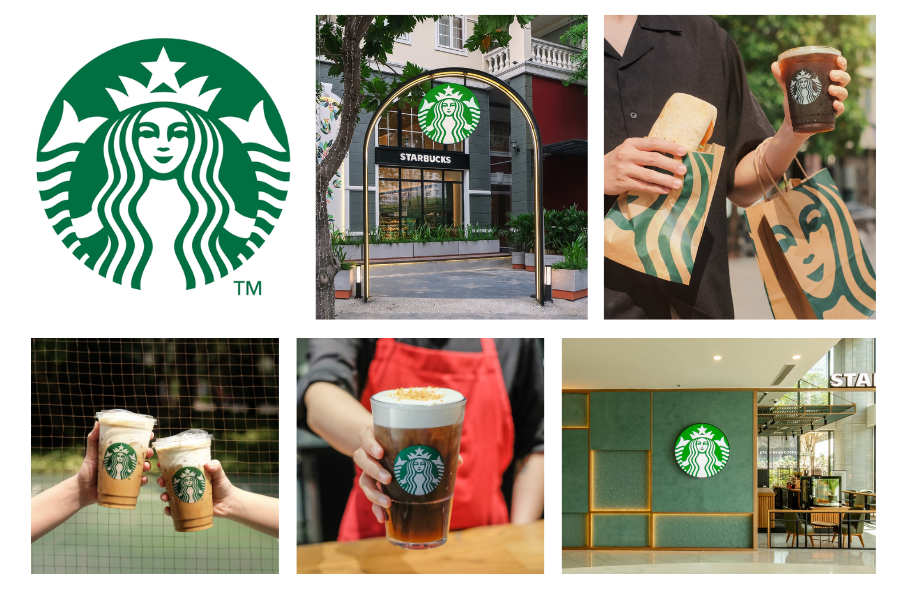 Logo xanh lá quen thuộc của Starbucks