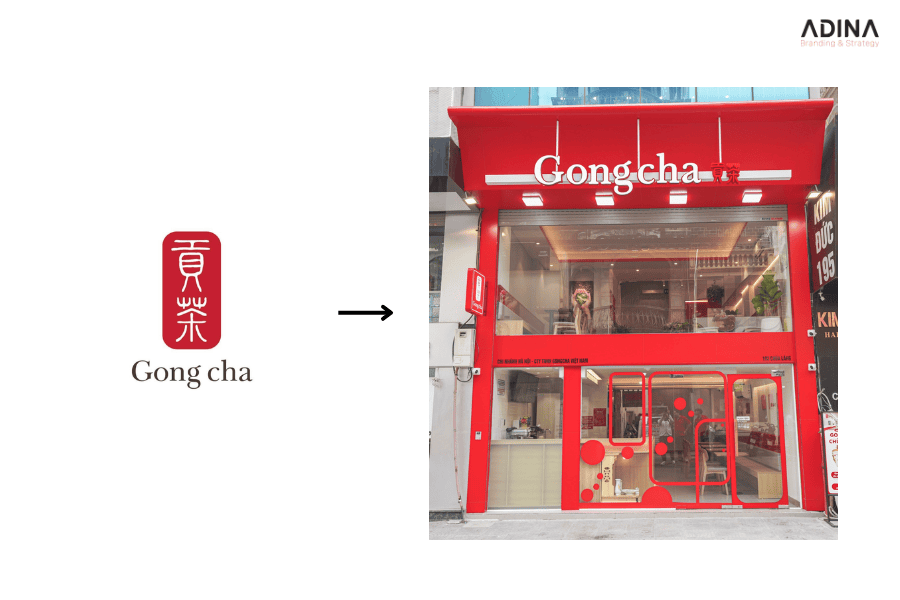 Không gian quán bày trí theo phong cách thương hiệu