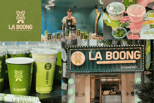 Bộ nhận diện thương hiệu trà sữa ấn tượng -La Boong