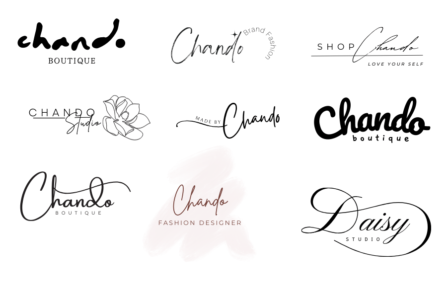 Logo shop thời trang nữ theo phong cách chữ viết tay