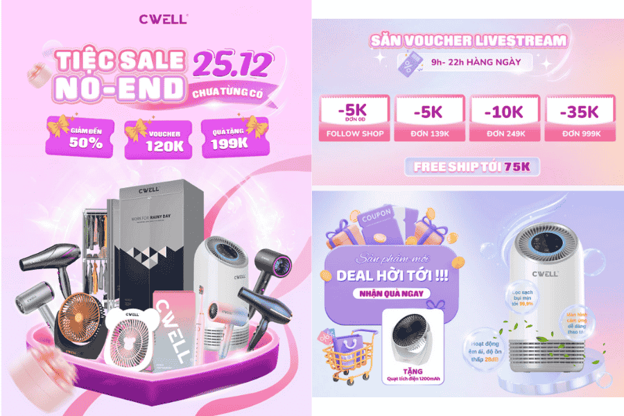 Thiết kế banner Shopee của CWELL