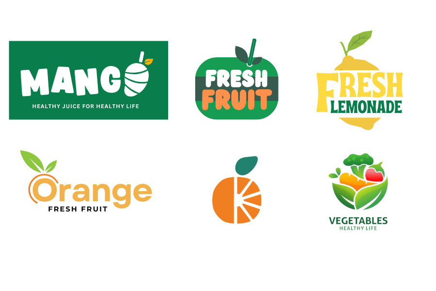 Logo công ty thực phẩm với logo trái cây tươi sáng