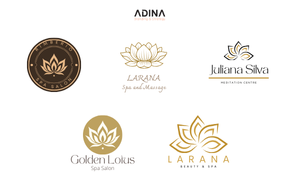 Thiết kế logo hoa sen phong cách vintage