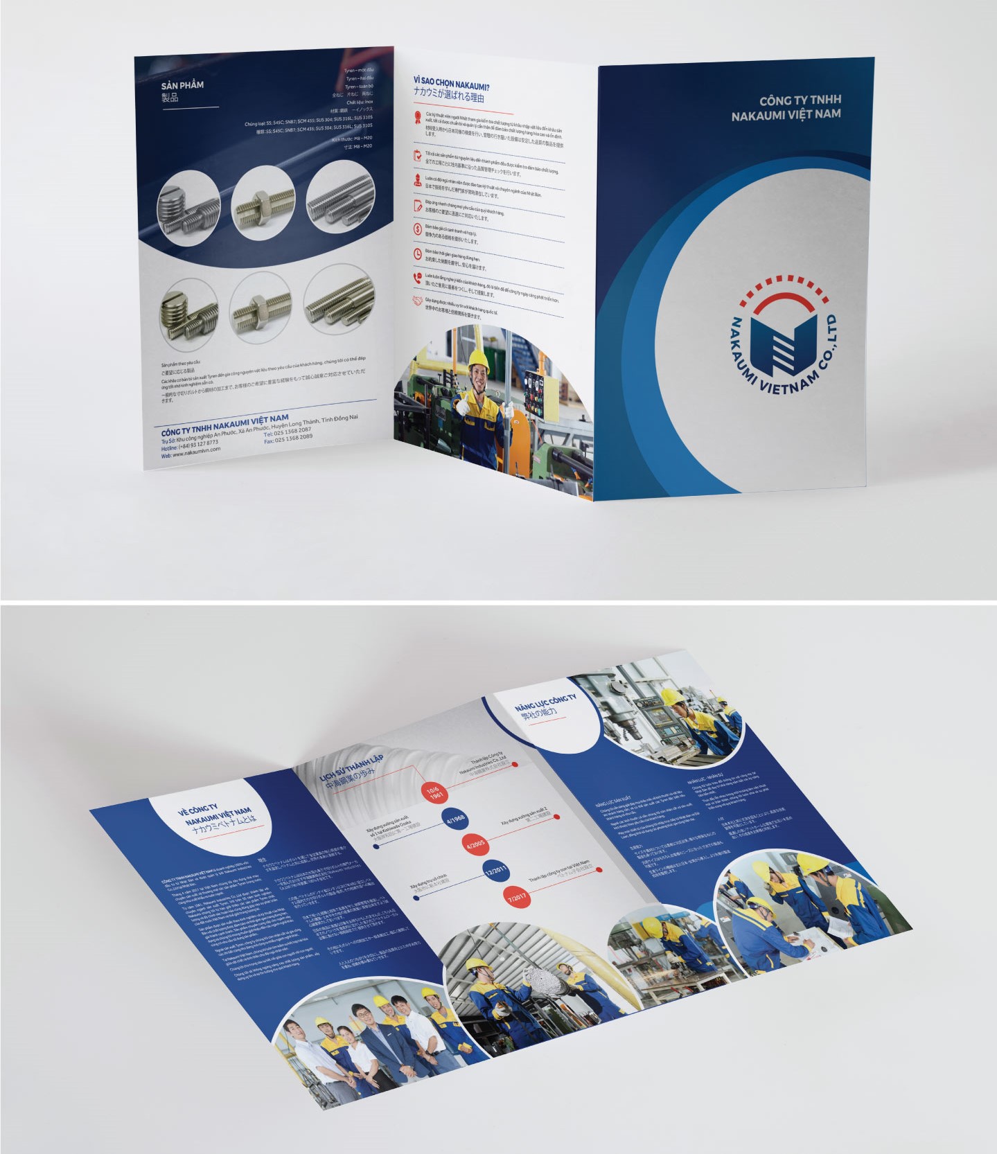 Thiết kế brochure gấp 3 Nakaumi-Adina.