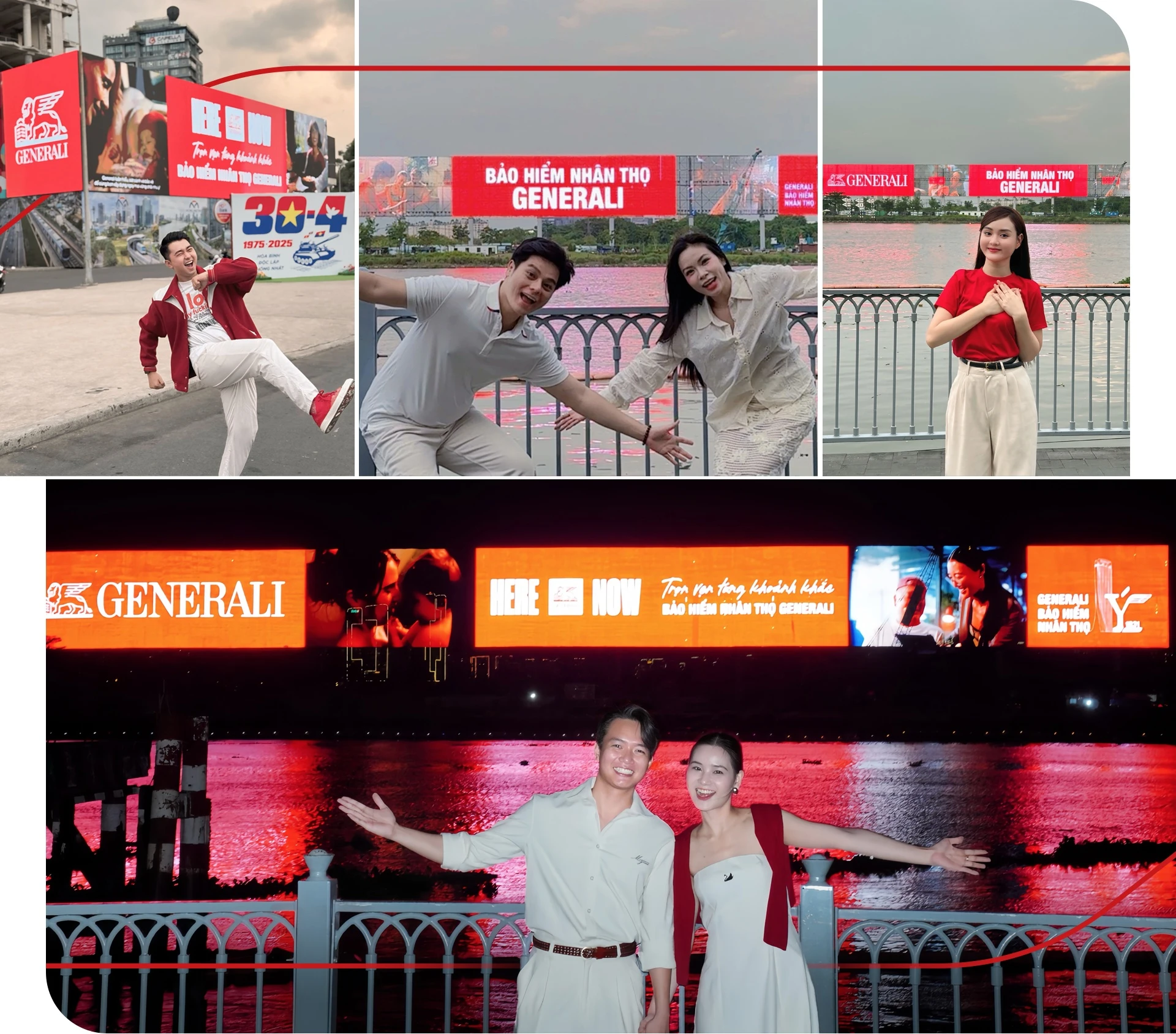 Nhiều bạn trẻ, KOL, KOC hào hứng “check-in” tại các billboard lớn của Generali.