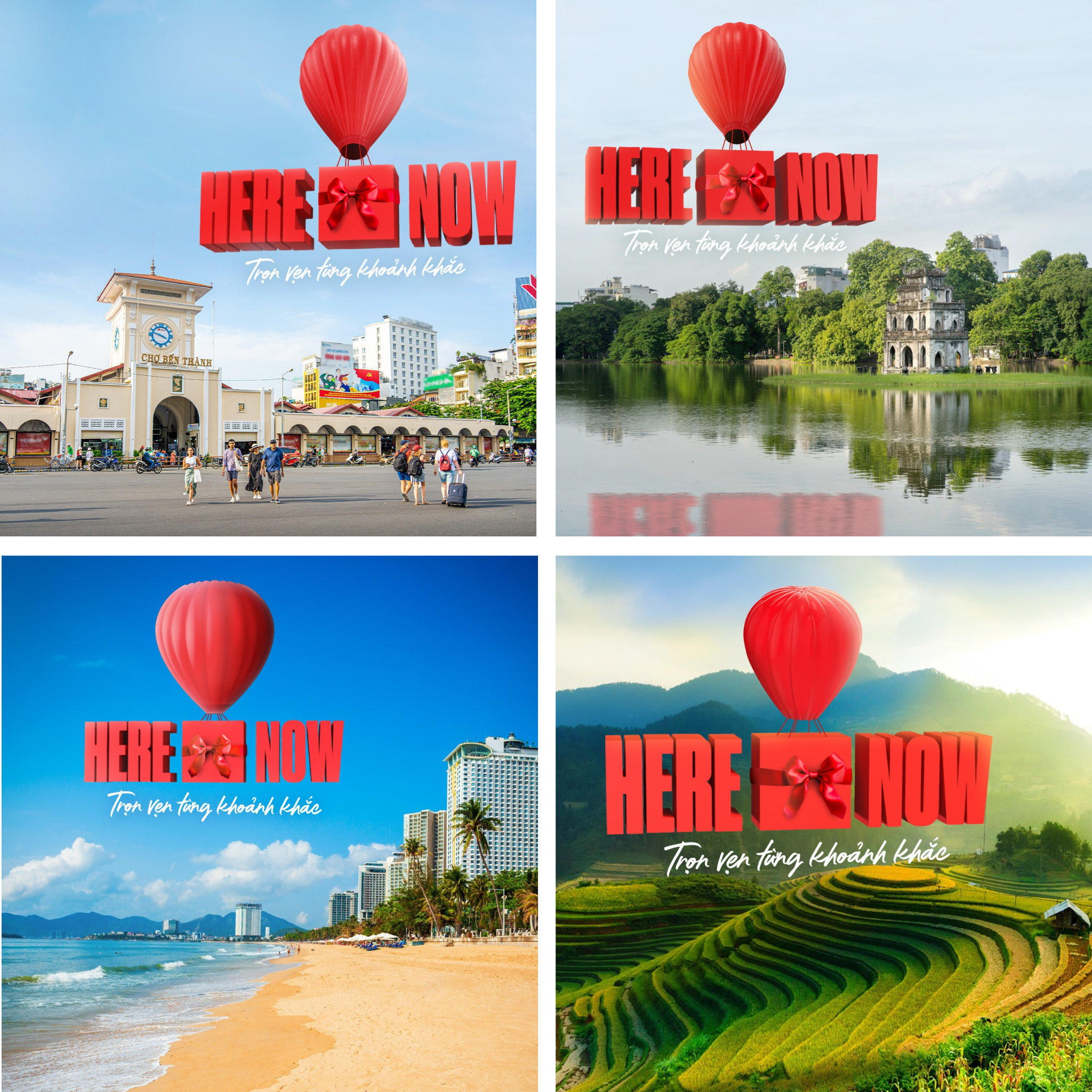 Hình ảnh khinh khí cầu mang thông điệp “Here & Now” của Generali được lan toả trên mạng xã hội.