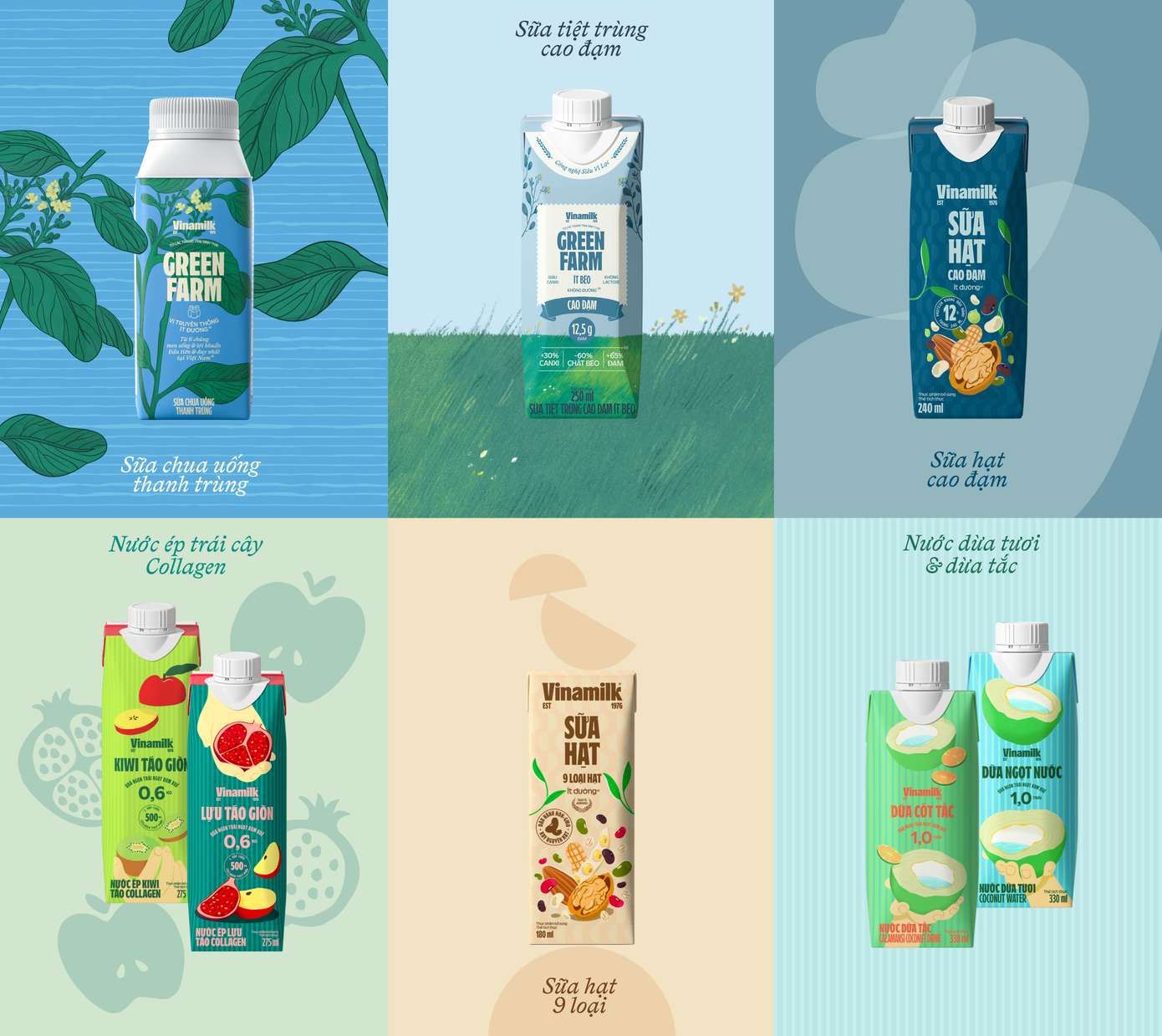 Vinamilk gây ấn tượng mạnh với thiết kế bao bì mới sử dụng font chữ nét đậm.