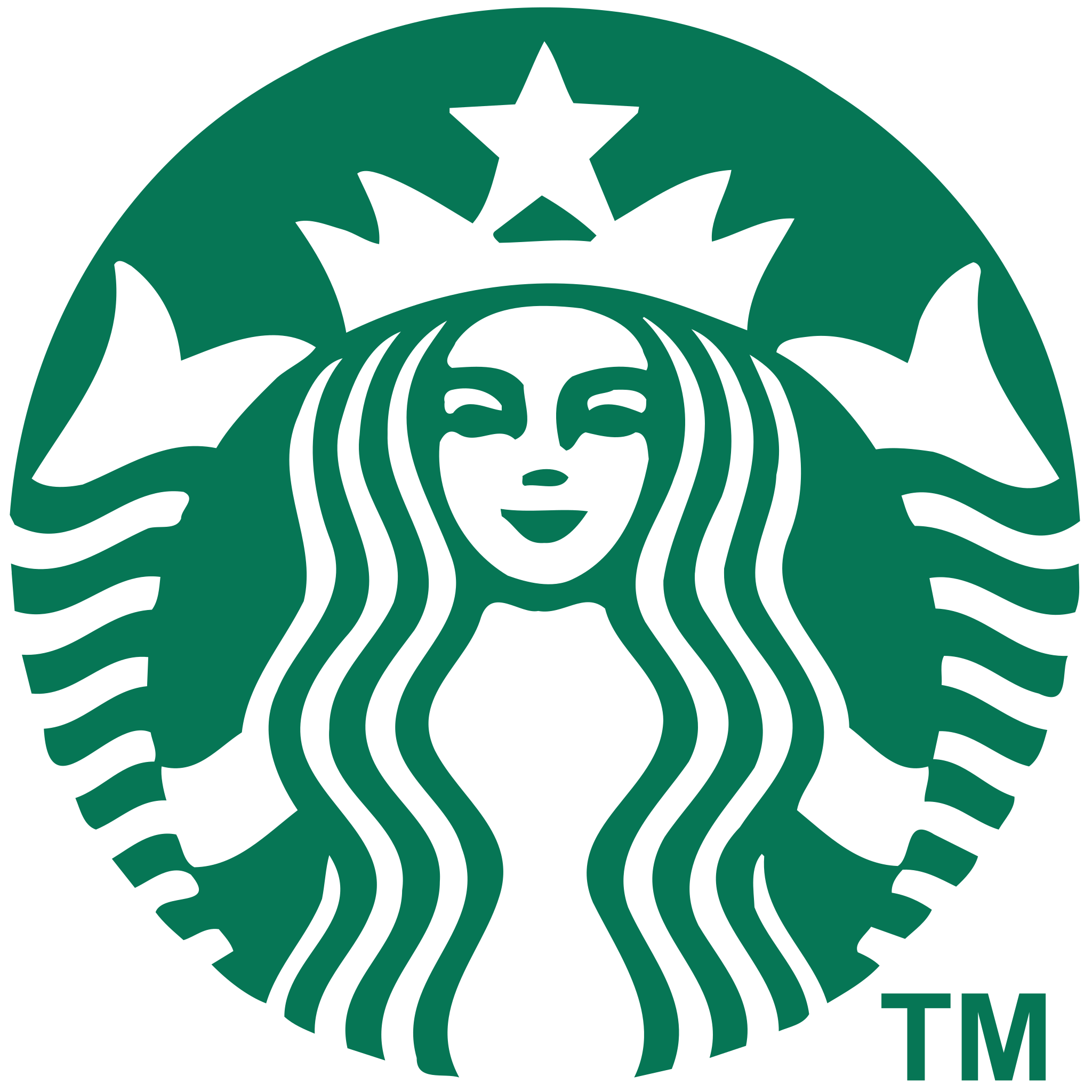 Logo của Pepsi và Starbucks được thiết kế theo hình tròn.