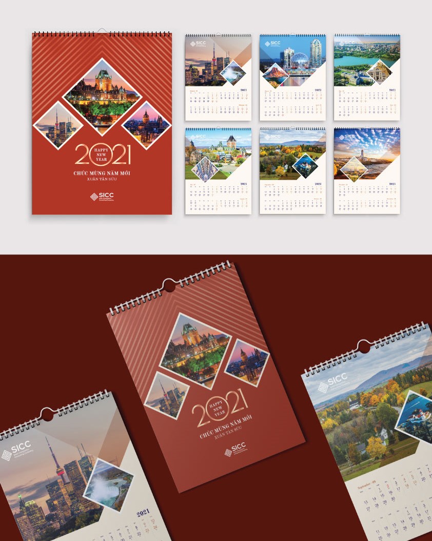 Phong cách thiết kế lịch độc quyền 2026 tối giản tinh tế.