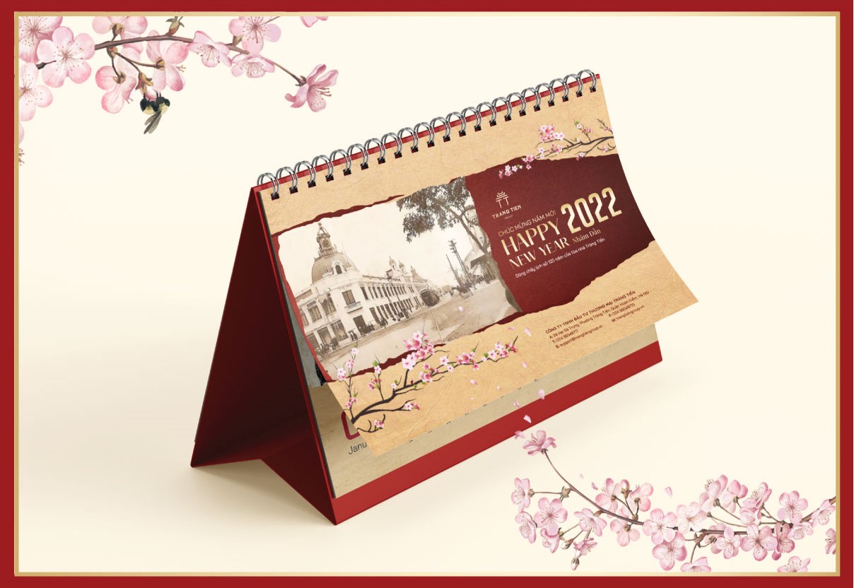 Tràng Tiền theo phong cách thiết kế lịch độc quyền 2026 sang trọng, cổ điển.
